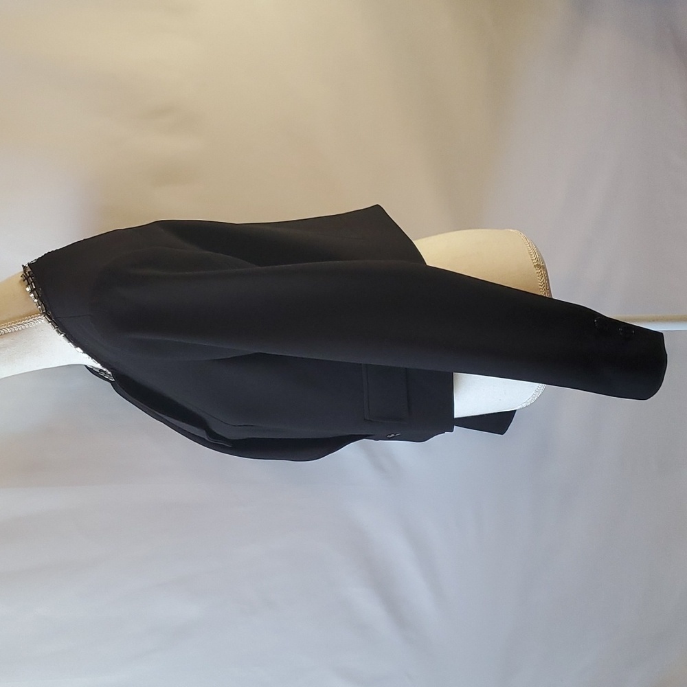 White House Black Market LS Double Breasted Button Cropped Blazer Black Size 10 - Picture 2 of 8